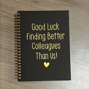 Good Luck Black and Gold Spiral Notebook new